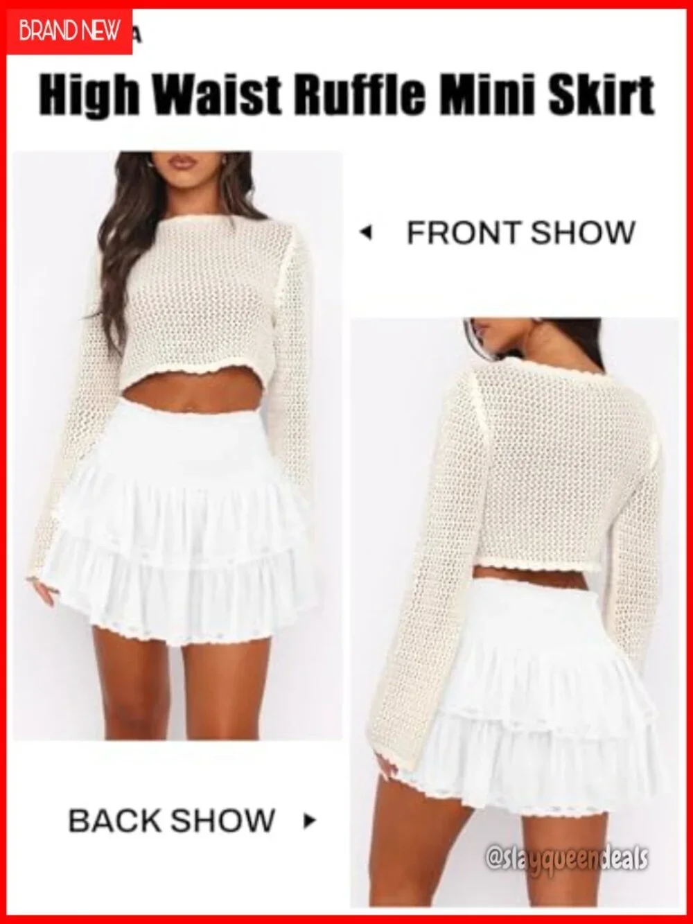 High Waist Ruffle Mini Skort with Built-In Shorts for Golf Tennis Active Wear